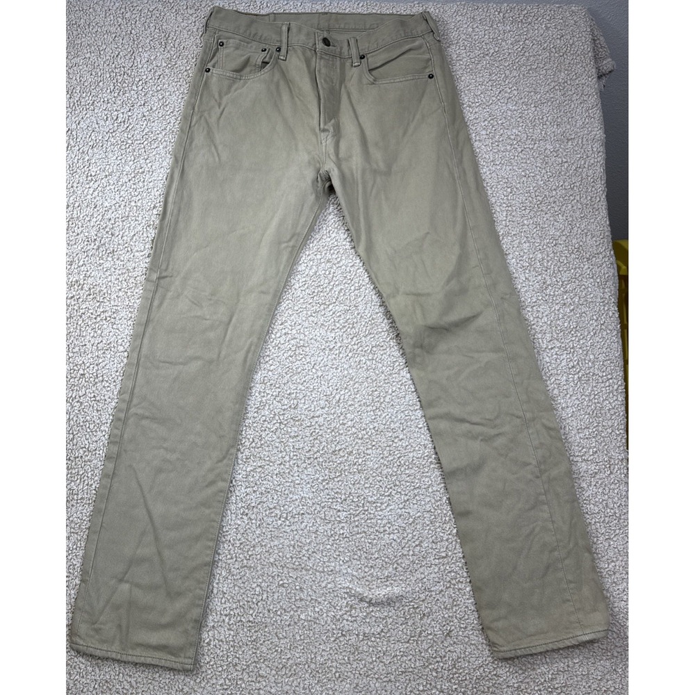 Levi's Men's 501 Original Fit Button Fly Tan Khaki Denim Jeans W32 L34